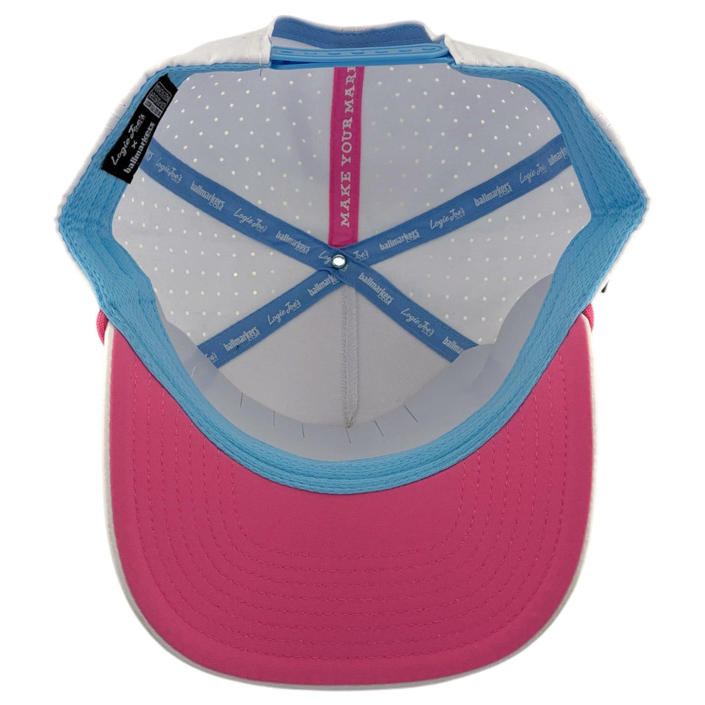 Sugar Rush Golf Hat | Snapback Cap | Built - in Magnetic Ball Marker Holder + Marker Included | Adjustable Cotton Candy - Black Girl Golf