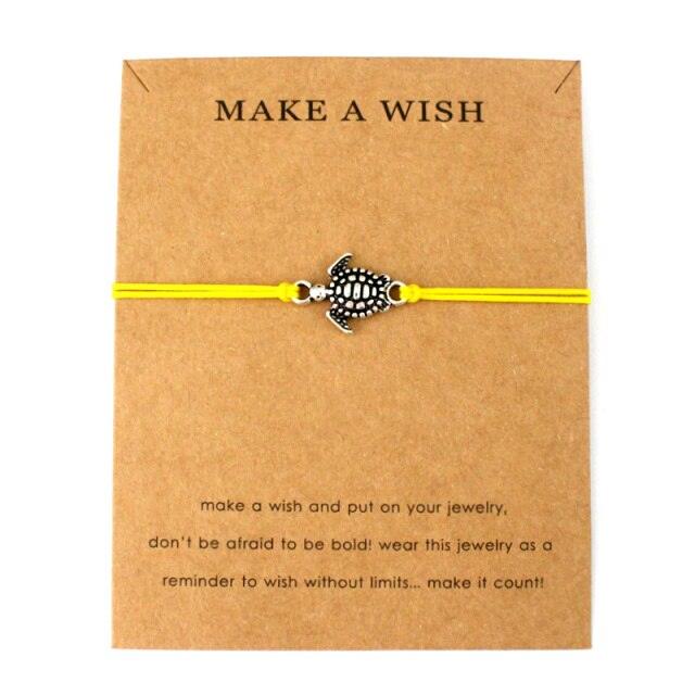 Summer Style Adjustable Jewelry Make a Wish Silver Sea Turtles Charm Women Men Bracelets Beach Sea Turtles Rope String Bracelets Anklets Family Handmade Adjustable Turtle String Bracelet For Women Kids - Black Girl Golf