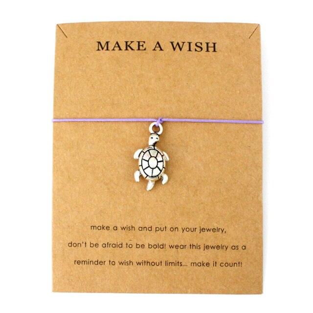 Summer Style Adjustable Jewelry Make a Wish Silver Sea Turtles Charm Women Men Bracelets Beach Sea Turtles Rope String Bracelets Anklets Family Handmade Adjustable Turtle String Bracelet For Women Kids - Black Girl Golf