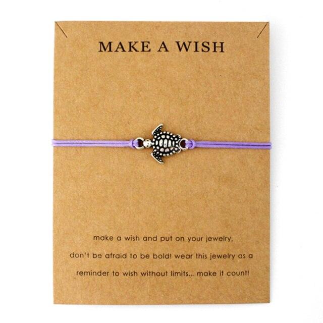 Summer Style Adjustable Jewelry Make a Wish Silver Sea Turtles Charm Women Men Bracelets Beach Sea Turtles Rope String Bracelets Anklets Family Handmade Adjustable Turtle String Bracelet For Women Kids - Black Girl Golf