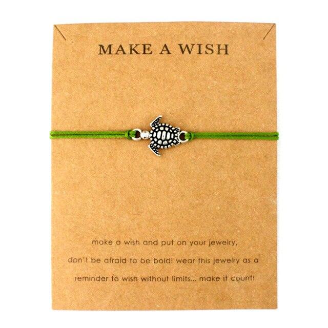 Summer Style Adjustable Jewelry Make a Wish Silver Sea Turtles Charm Women Men Bracelets Beach Sea Turtles Rope String Bracelets Anklets Family Handmade Adjustable Turtle String Bracelet For Women Kids - Black Girl Golf