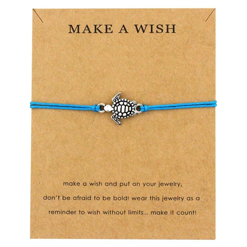 Summer Style Adjustable Jewelry Make a Wish Silver Sea Turtles Charm Women Men Bracelets Beach Sea Turtles Rope String Bracelets Anklets Family Handmade Adjustable Turtle String Bracelet For Women Kids - Black Girl Golf