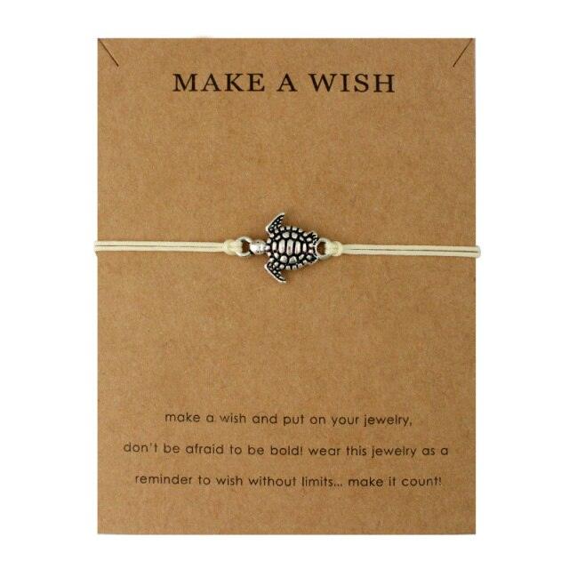 Summer Style Adjustable Jewelry Make a Wish Silver Sea Turtles Charm Women Men Bracelets Beach Sea Turtles Rope String Bracelets Anklets Family Handmade Adjustable Turtle String Bracelet For Women Kids - Black Girl Golf