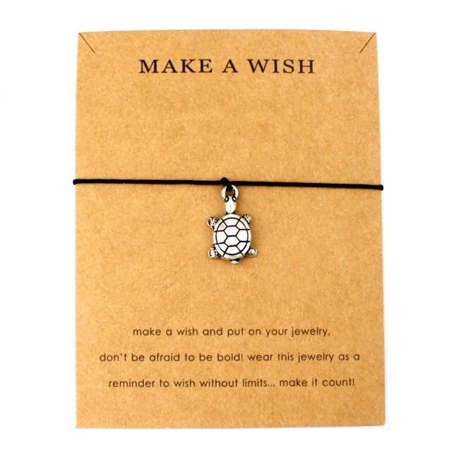 Summer Style Adjustable Jewelry Make a Wish Silver Sea Turtles Charm Women Men Bracelets Beach Sea Turtles Rope String Bracelets Anklets Family Handmade Adjustable Turtle String Bracelet For Women Kids - Black Girl Golf