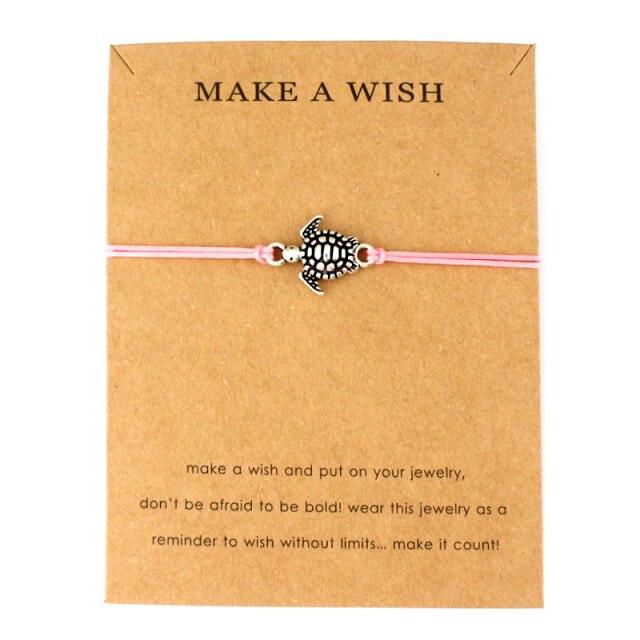 Summer Style Adjustable Jewelry Make a Wish Silver Sea Turtles Charm Women Men Bracelets Beach Sea Turtles Rope String Bracelets Anklets Family Handmade Adjustable Turtle String Bracelet For Women Kids - Black Girl Golf