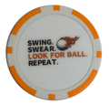 “Swing. Swear. Look for Ball. Repeat.” Golf Ball Marker Poker Chip - Black Girl Golf