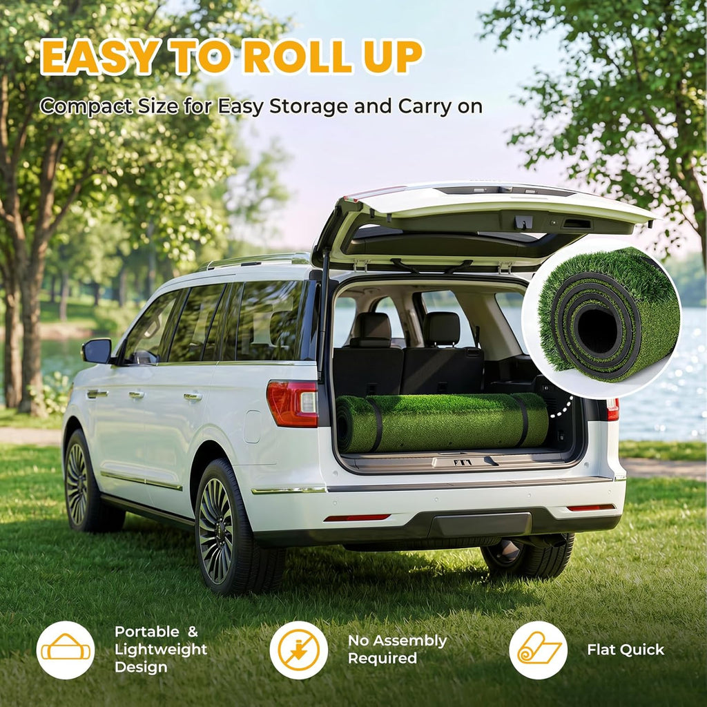 SwingRex 5x4FT Golf Practice Mat with Balls, Tees for Indoor & Outdoor Training - Black Girl Golf