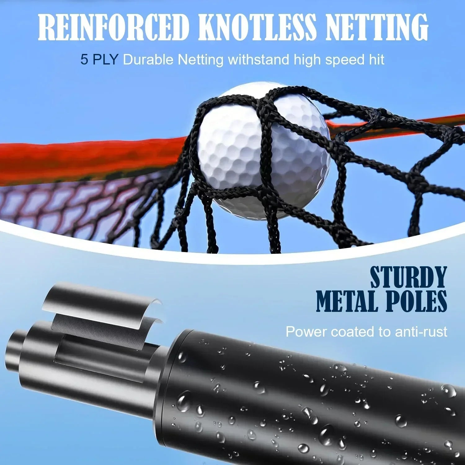 SwingRex Heavy Duty Golf Net for Real Golf Balls – Backyard Practice Net - Black Girl Golf