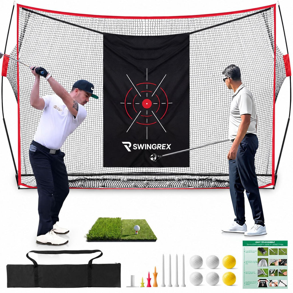 SwingRex Heavy Duty Golf Net for Real Golf Balls – Backyard Practice Net - Black Girl Golf