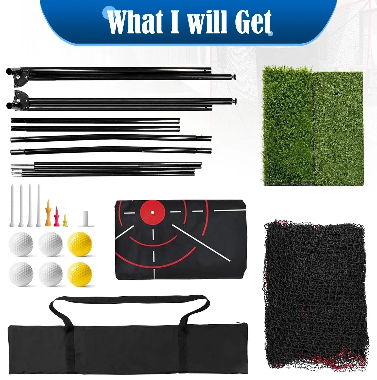 SwingRex Heavy Duty Golf Net for Real Golf Balls – Backyard Practice Net - Black Girl Golf