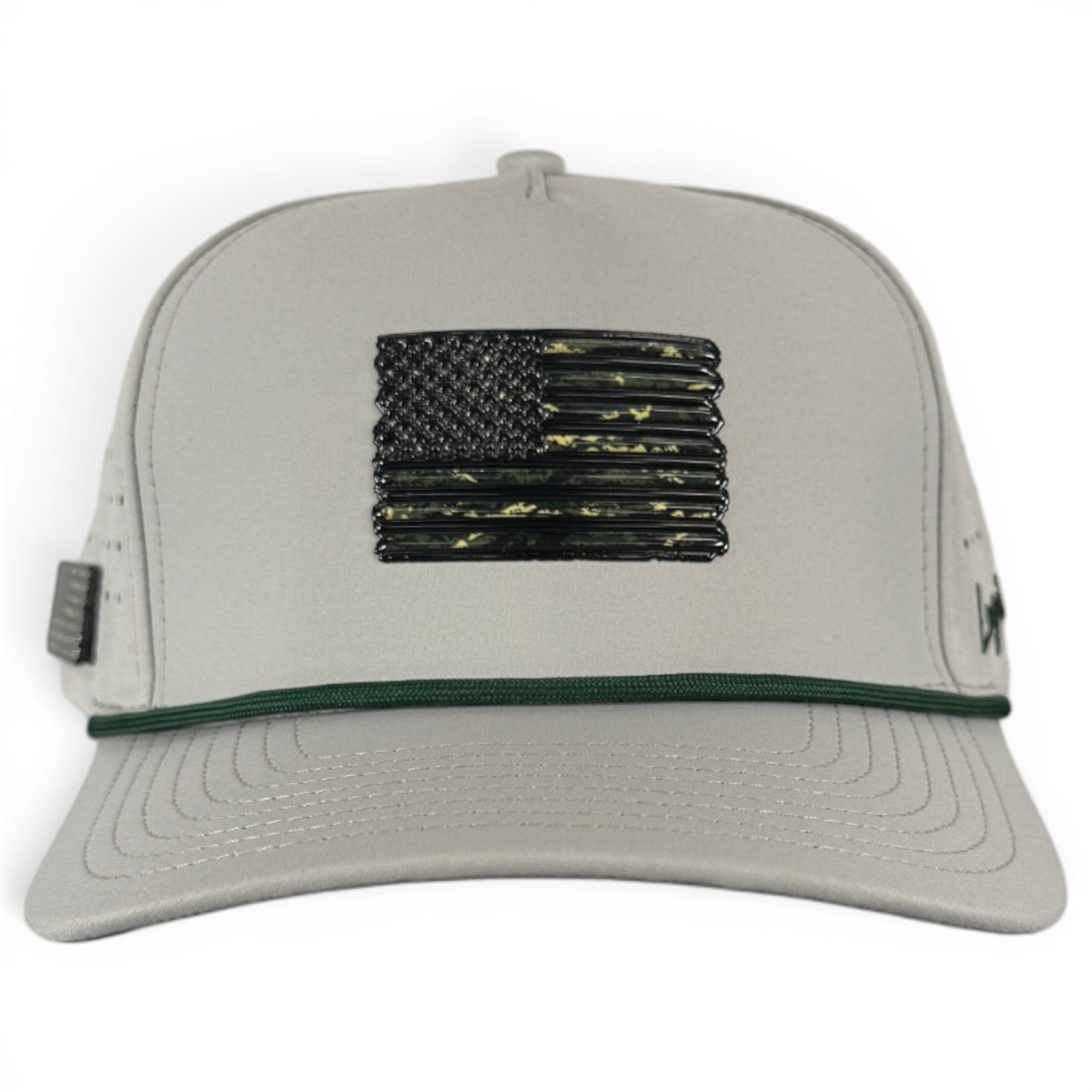 Tactical Golf Hat | Snapback Cap | Built-in Magnetic Ball Marker Holder + Marker Included | Adjustable American Camo - Black Girl Golf