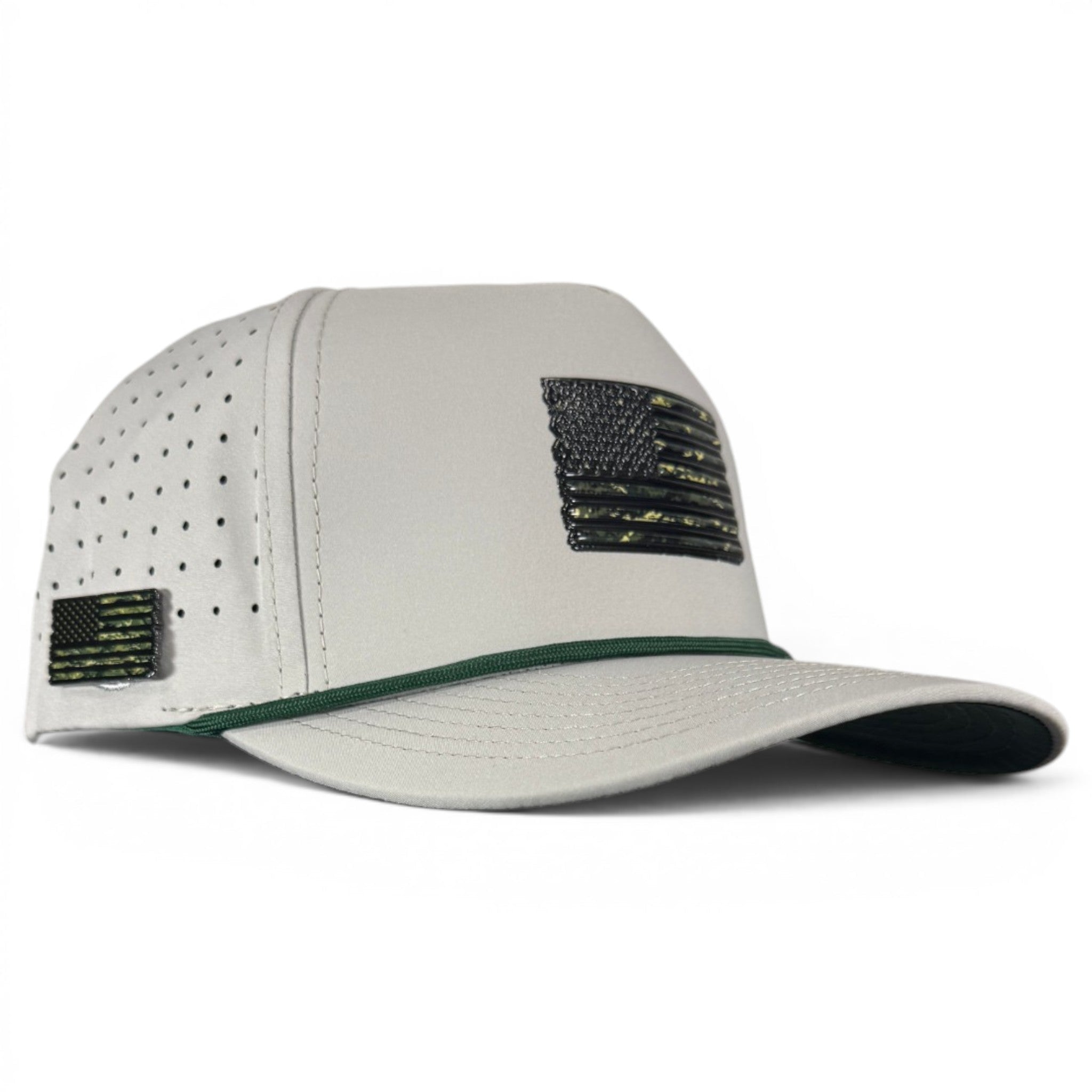 Tactical Golf Hat | Snapback Cap | Built-in Magnetic Ball Marker Holder + Marker Included | Adjustable American Camo - Black Girl Golf