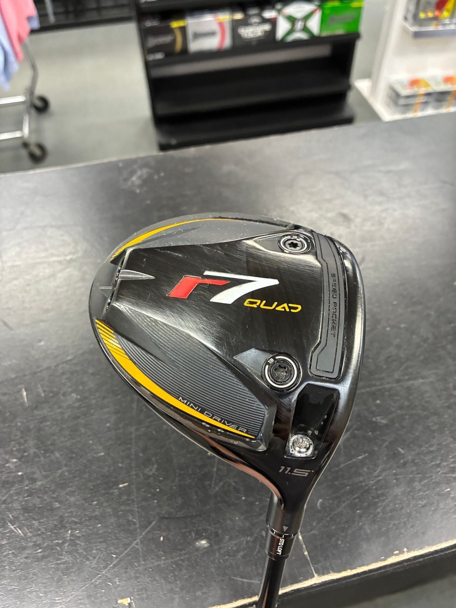 TaylorMade r7 Quad Mini Driver Right Hand 11.5° Stiff Flex (Used) - Black Girl Golf