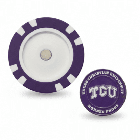 TCU Horned Frogs Officially Licensed Poker Chip Ball Marker - Black Girl Golf