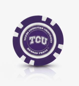 TCU Horned Frogs Officially Licensed Poker Chip Ball Marker - Black Girl Golf