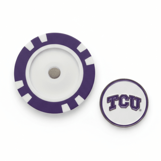 TCU Horned Frogs Officially Licensed Poker Chip Ball Marker - Black Girl Golf