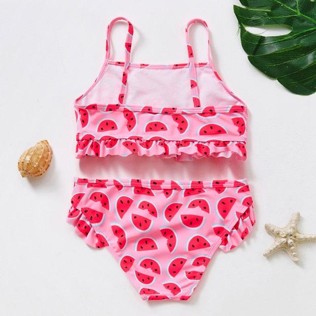 Teenager Girls Swimwear Two pieces Girls Swimsuit High quality Kids Bikini Sets Children Beach Wear Girls Two Piece Bikini Swimsuits Striped Ruffle Swimwear Bathing Suit Set - Black Girl Golf