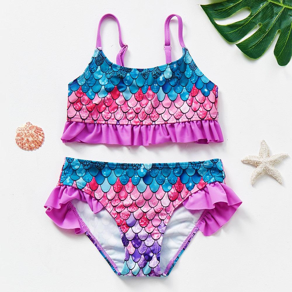Teenager Girls Swimwear Two pieces Girls Swimsuit High quality Kids Bikini Sets Children Beach Wear Girls Two Piece Bikini Swimsuits Striped Ruffle Swimwear Bathing Suit Set - Black Girl Golf