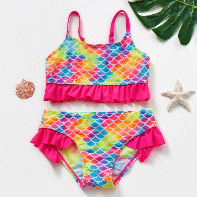 Teenager Girls Swimwear Two pieces Girls Swimsuit High quality Kids Bikini Sets Children Beach Wear Girls Two Piece Bikini Swimsuits Striped Ruffle Swimwear Bathing Suit Set - Black Girl Golf