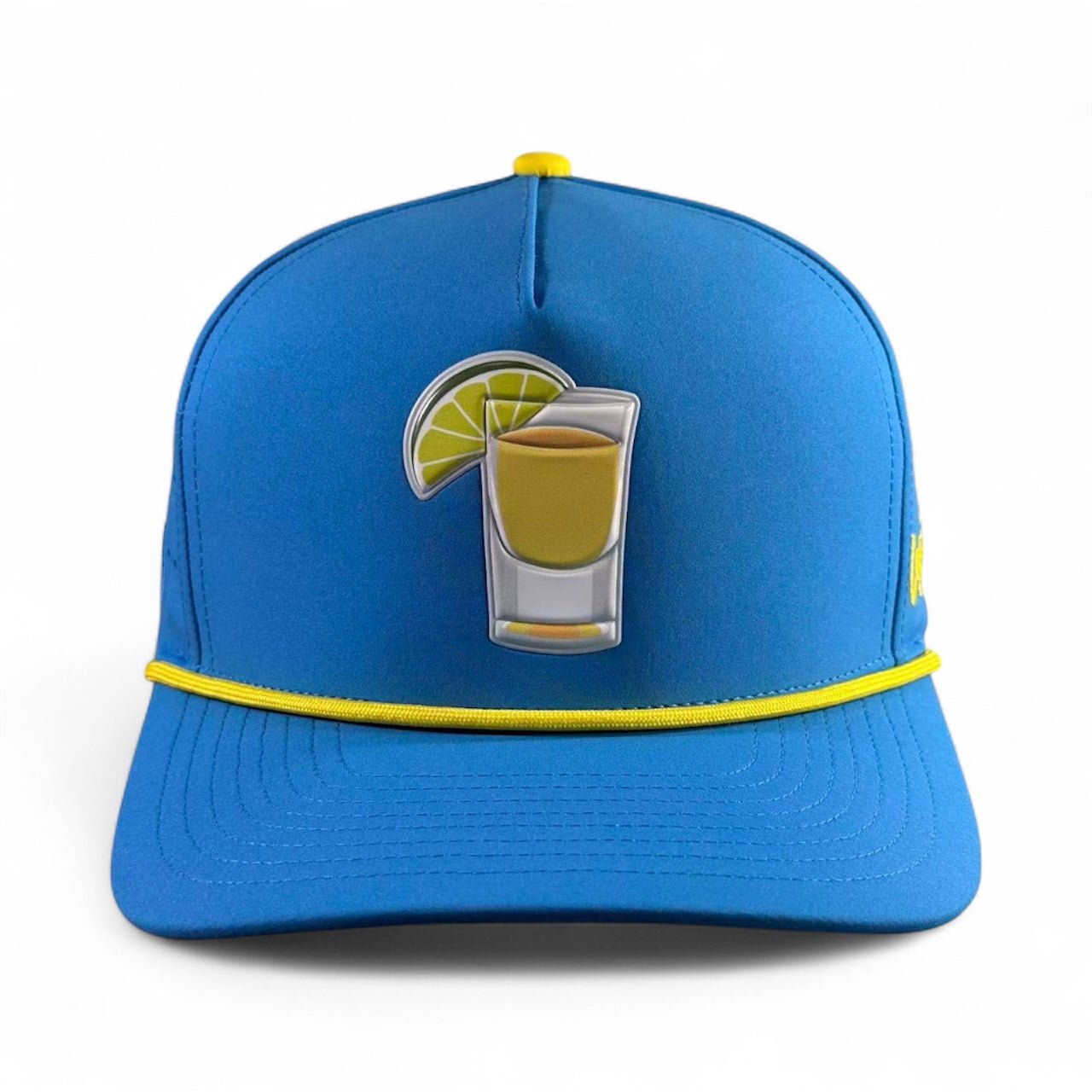 Tequila and Lime Golf Hat | Snapback Cap | Built - in Magnetic Ball Marker Holder + Marker Included | Adjustable | Shot Glass - Black Girl Golf