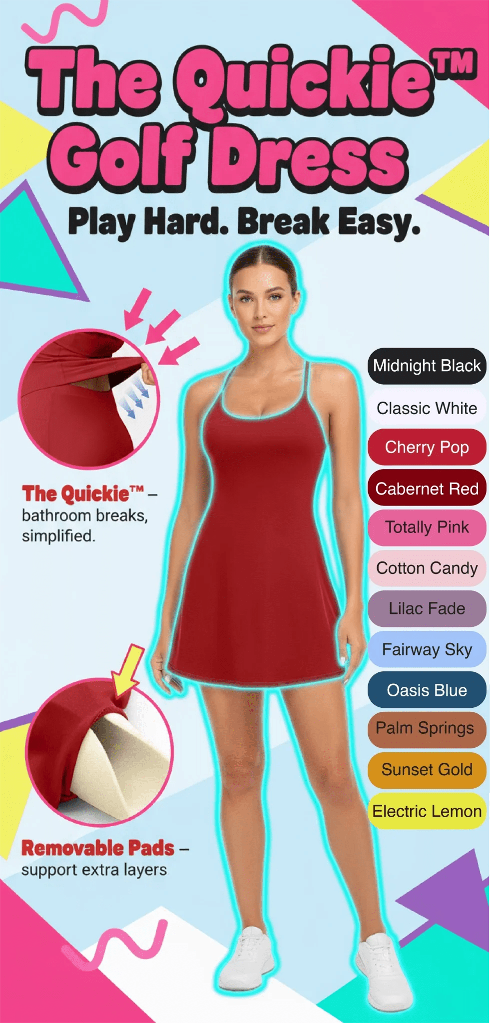 The Quickie™ Active Women’s Golf Dress - Black Girl Golf