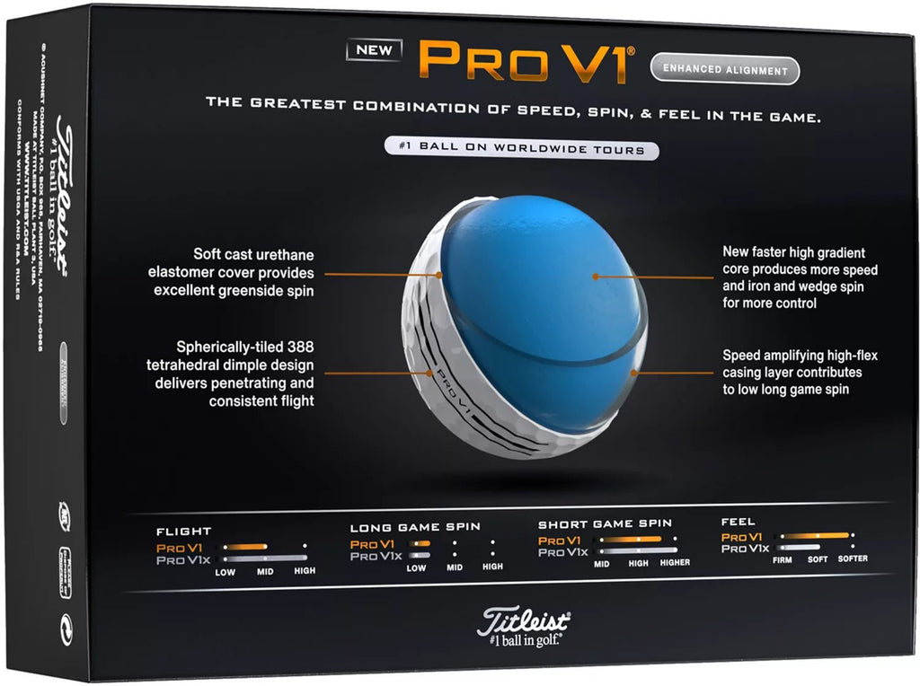 Titleist 2026 Pro V1 Enhanced Alignment Golf Balls - Black Girl Golf