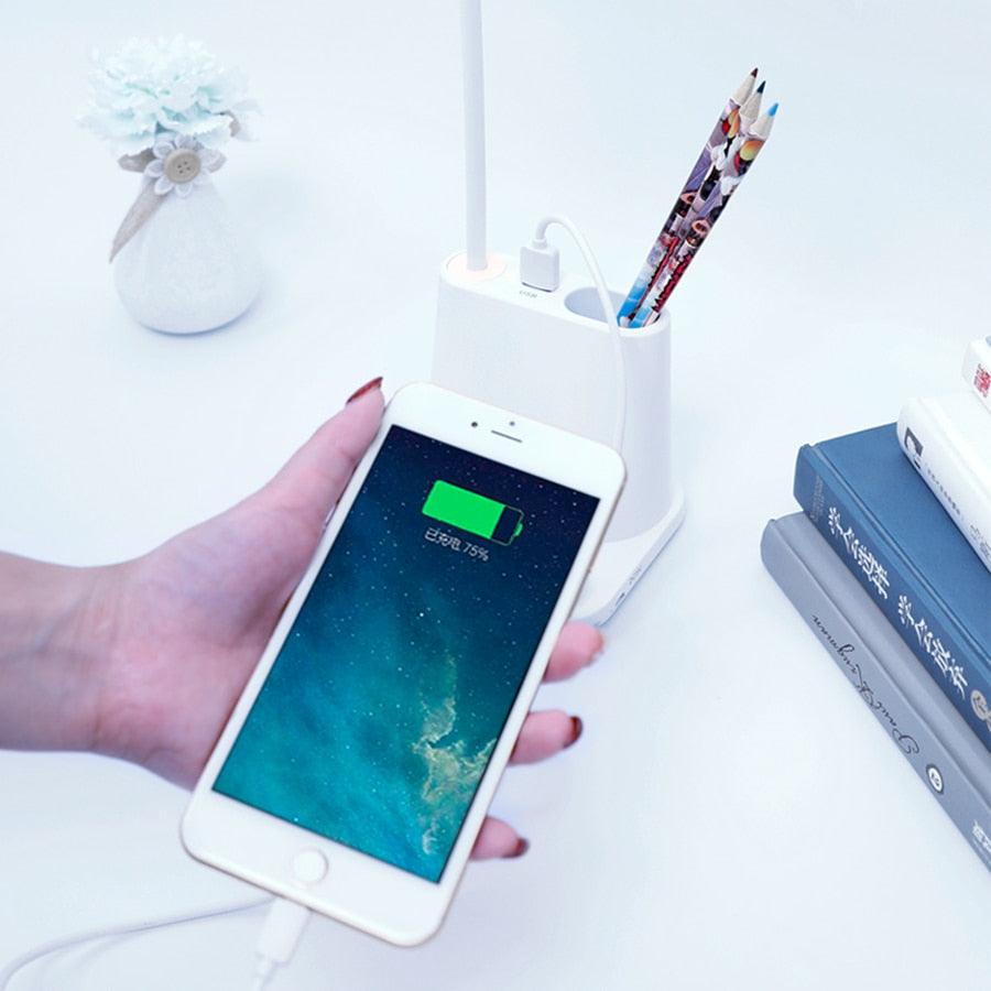 Touch Dimmable LED Desk Lamp 10W Wireless Charging/USB Charging Table Light for Children Kids Reading Study Bedside Bedroom Decorative Table Lamp Cute Study Lamps for Bedroom Décor - Black Girl Golf