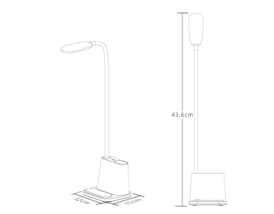 Touch Dimmable LED Desk Lamp 10W Wireless Charging/USB Charging Table Light for Children Kids Reading Study Bedside Bedroom Decorative Table Lamp Cute Study Lamps for Bedroom Décor - Black Girl Golf