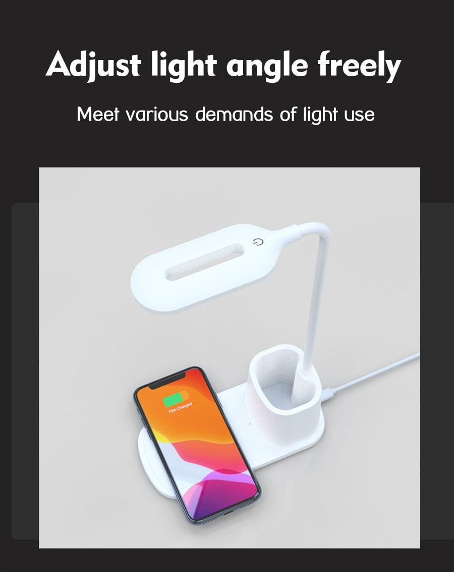 Touch Dimmable LED Desk Lamp 10W Wireless Charging/USB Charging Table Light for Children Kids Reading Study Bedside Bedroom Decorative Table Lamp Cute Study Lamps for Bedroom Décor - Black Girl Golf