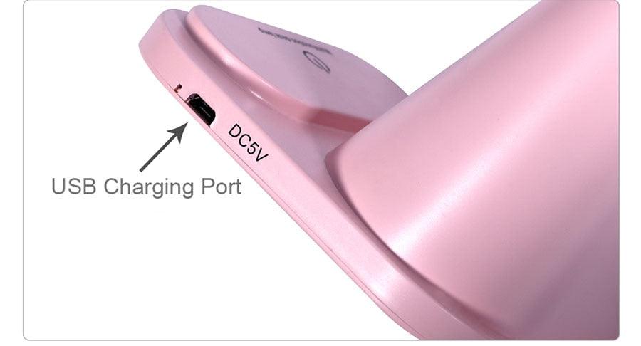Touch Dimmable LED Desk Lamp 10W Wireless Charging/USB Charging Table Light for Children Kids Reading Study Bedside Bedroom Decorative Table Lamp Cute Study Lamps for Bedroom Décor - Black Girl Golf