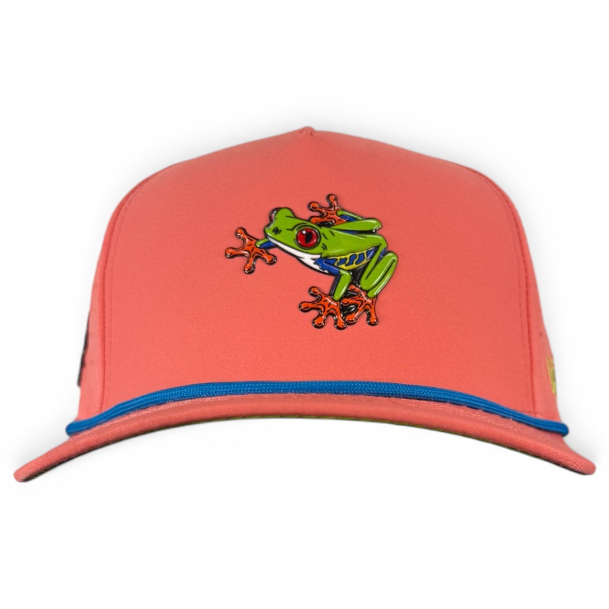 Tree Frog Golf Hat | Snapback Cap | Built-in Magnetic Ball Marker Holder + Marker Included | Adjustable | Red Eyed - Black Girl Golf