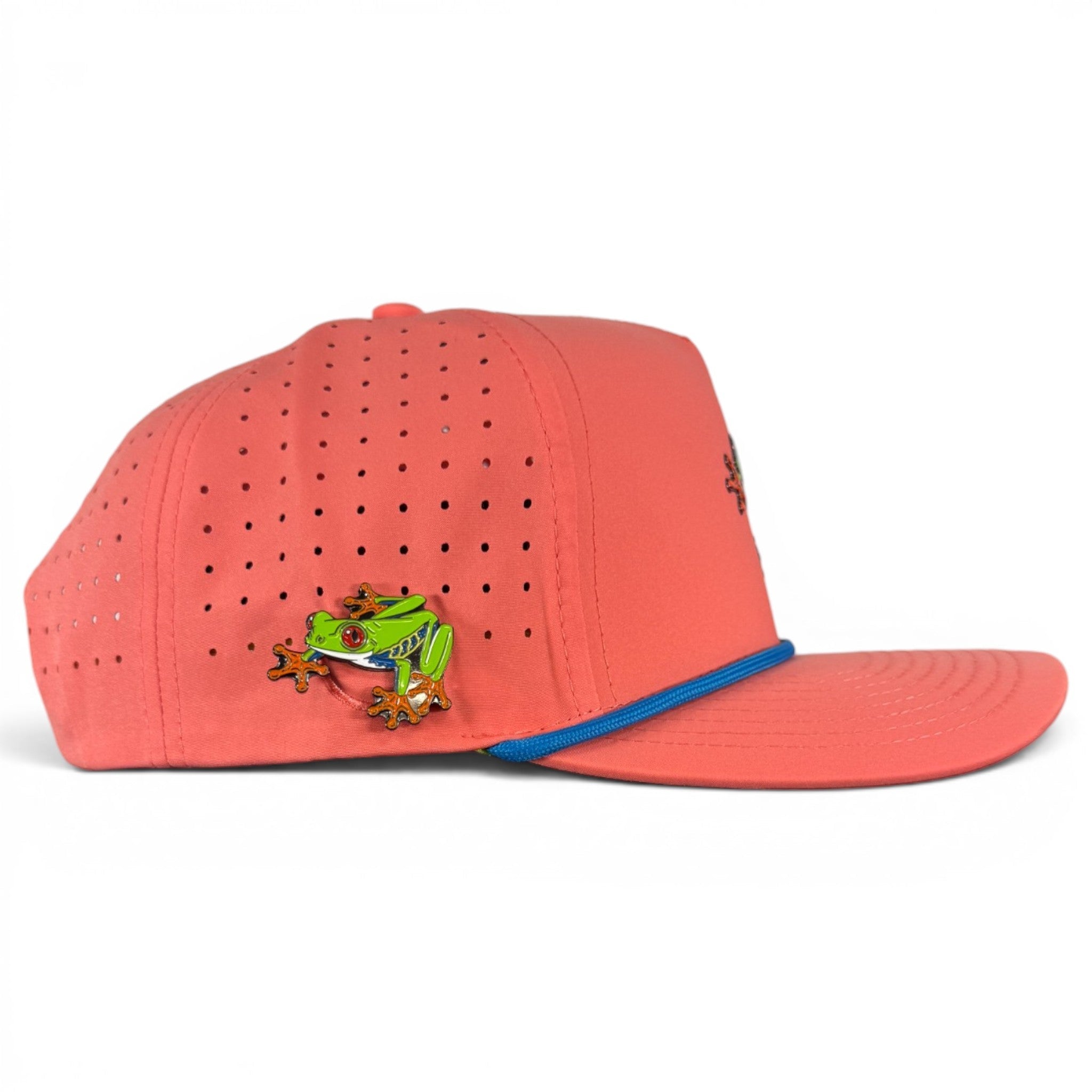 Tree Frog Golf Hat | Snapback Cap | Built-in Magnetic Ball Marker Holder + Marker Included | Adjustable | Red Eyed - Black Girl Golf