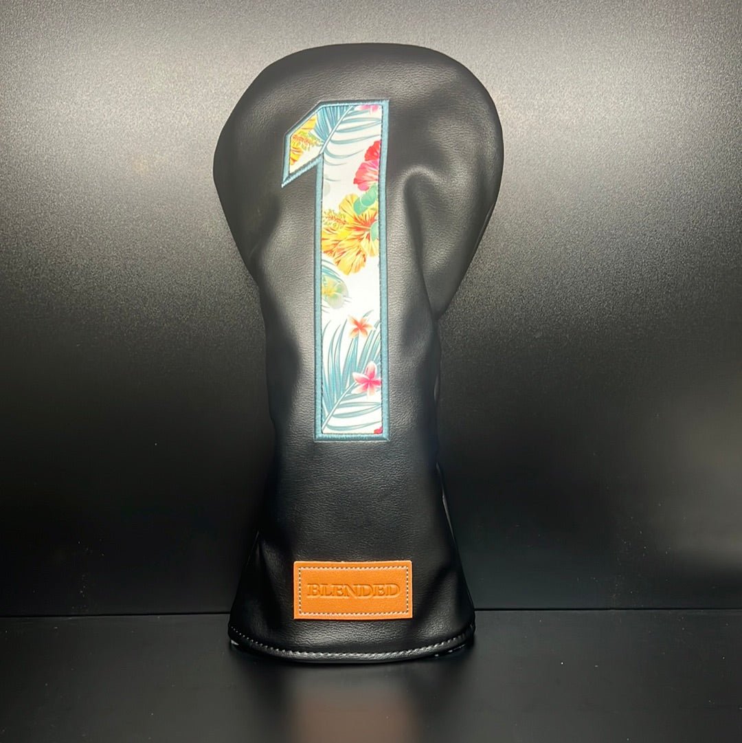 Tropical Floral Print Headcover - Black Girl Golf
