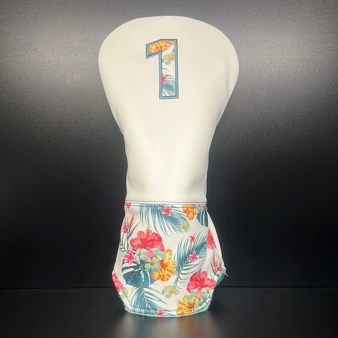 Tropical Floral Print Headcover - Black Girl Golf