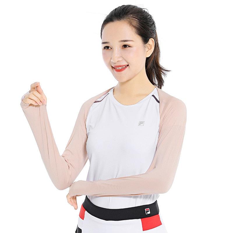 Ultra - thin Breathable Shawl Arm Sleeve Long Sun Protection Anti UV Hand Cover Warmer Outdoor Sports Unisex Anti - UV Golf Cooling Shawl Arm Sleeves Sun Protection Sleeve Shawl Women Outdoor Sports Arm Covers - Black Girl Golf