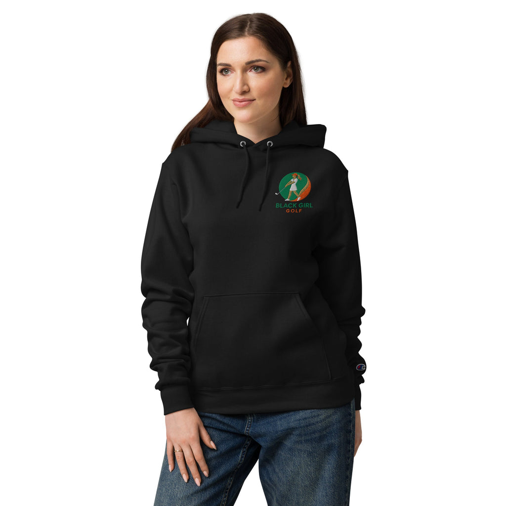 Unisex Champion hoodie - Black Girl Golf