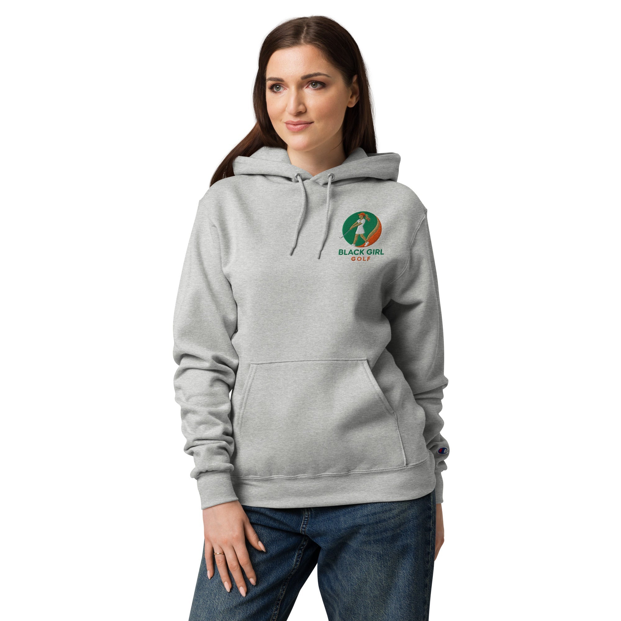 Unisex Champion hoodie - Black Girl Golf