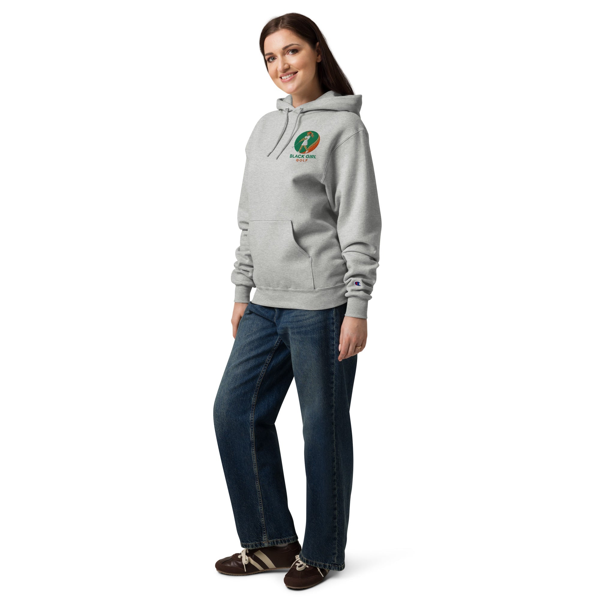 Unisex Champion hoodie - Black Girl Golf