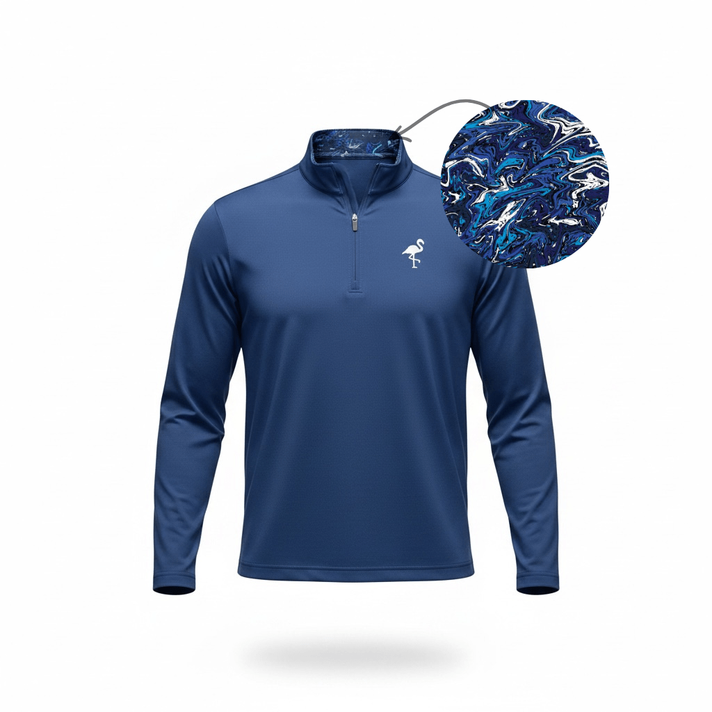 Unisex Marble Wave Performance Quarter Zip | Lightweight Moisture - Wicking Golf Pullover - Black Girl Golf