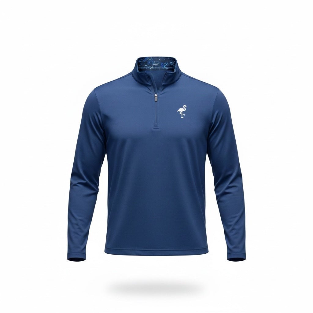 Unisex Marble Wave Performance Quarter Zip | Lightweight Moisture - Wicking Golf Pullover - Black Girl Golf