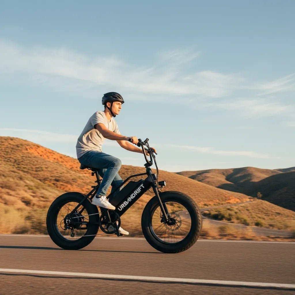 Urban Drift S1 Fat Tire Electric Bike | 52V Pedal-Assist eBike - Black Girl Golf