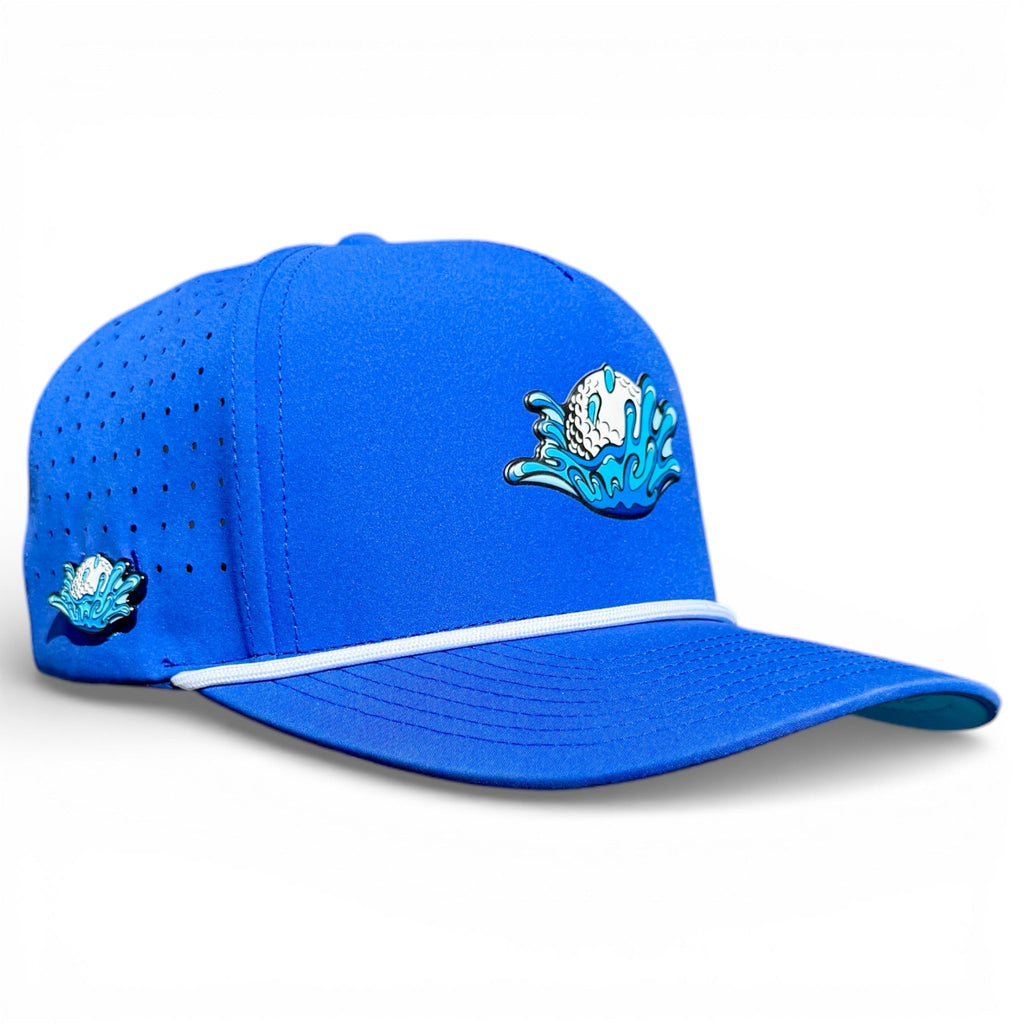 Water Ball Golf Hat | Snapback Cap | Built - in Magnetic Ball Marker Holder + Marker Included | Adjustable Blue - Black Girl Golf