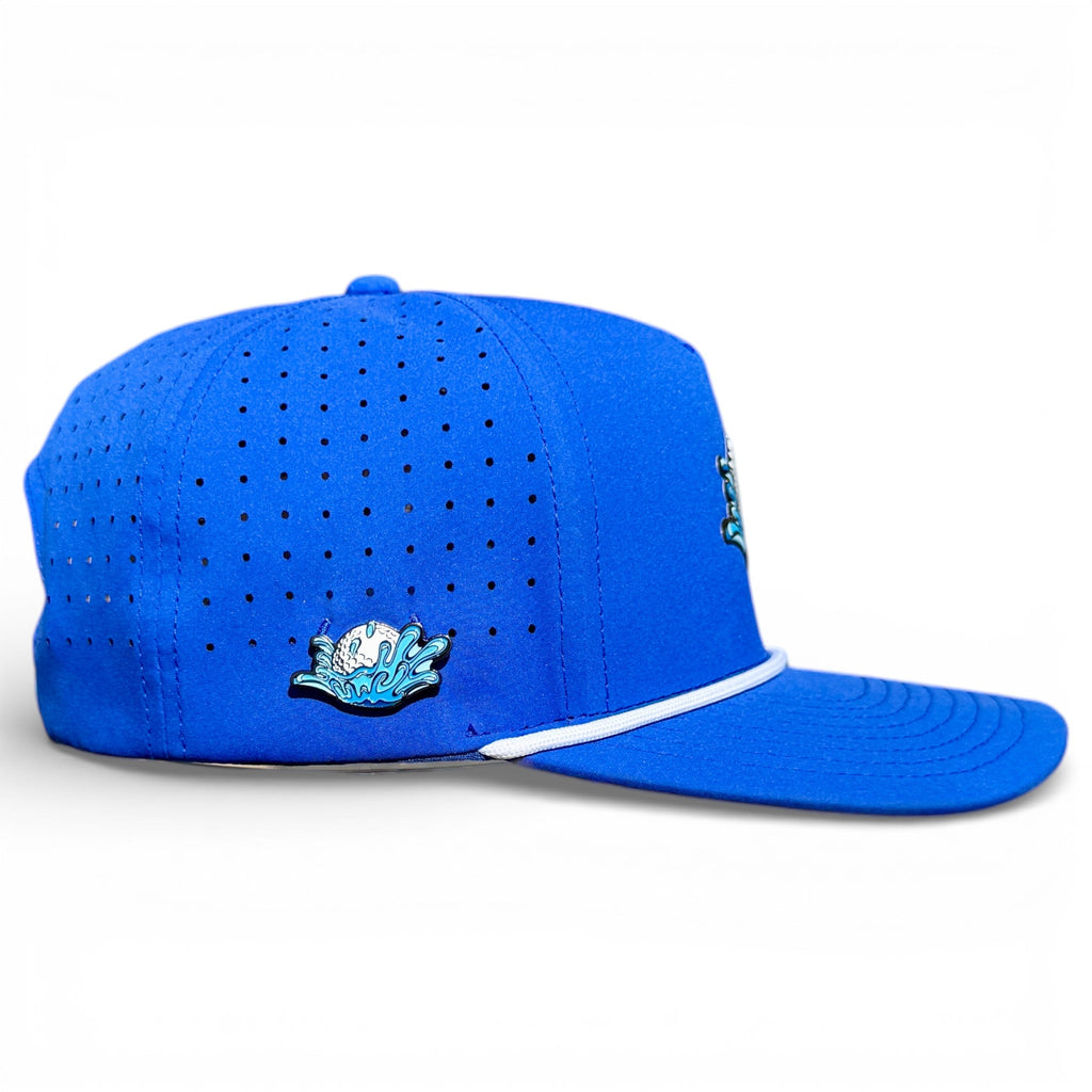 Water Ball Golf Hat | Snapback Cap | Built - in Magnetic Ball Marker Holder + Marker Included | Adjustable Blue - Black Girl Golf