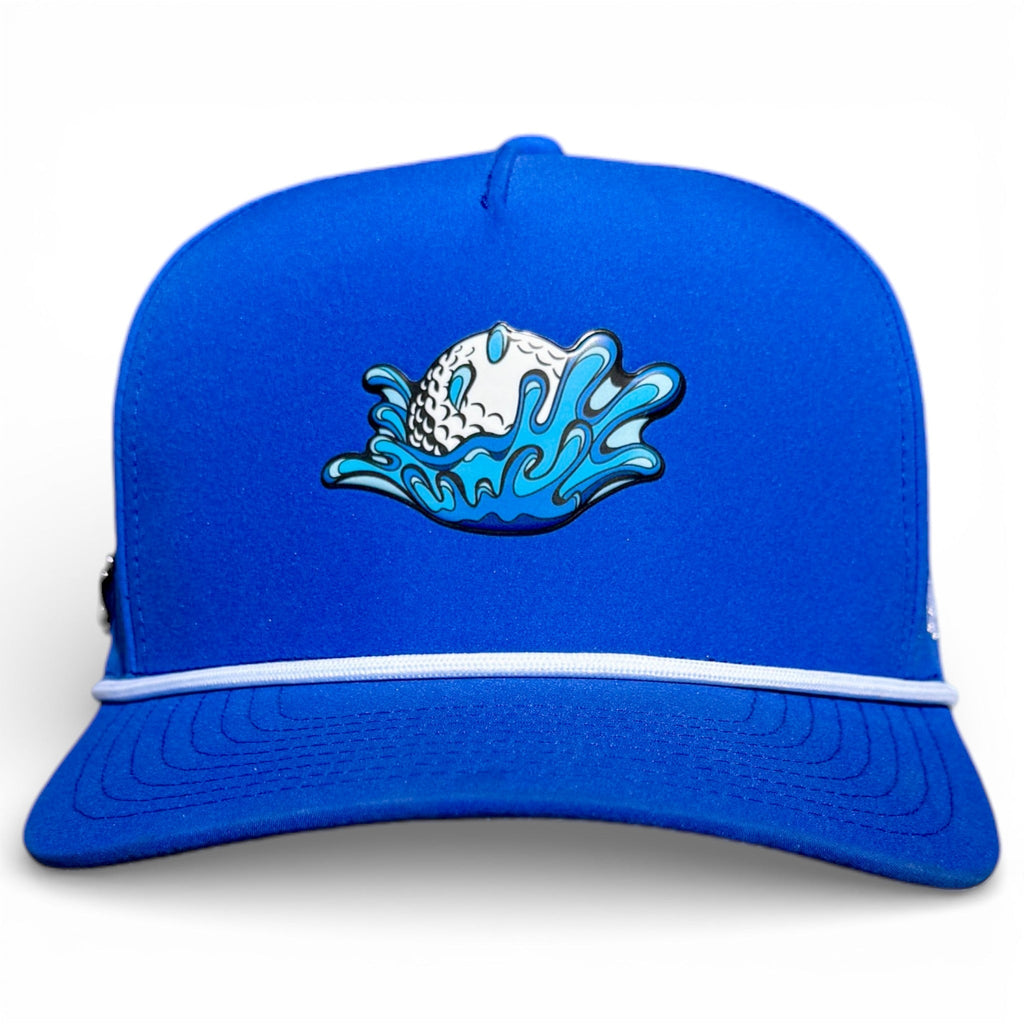 Water Ball Golf Hat | Snapback Cap | Built - in Magnetic Ball Marker Holder + Marker Included | Adjustable Blue - Black Girl Golf