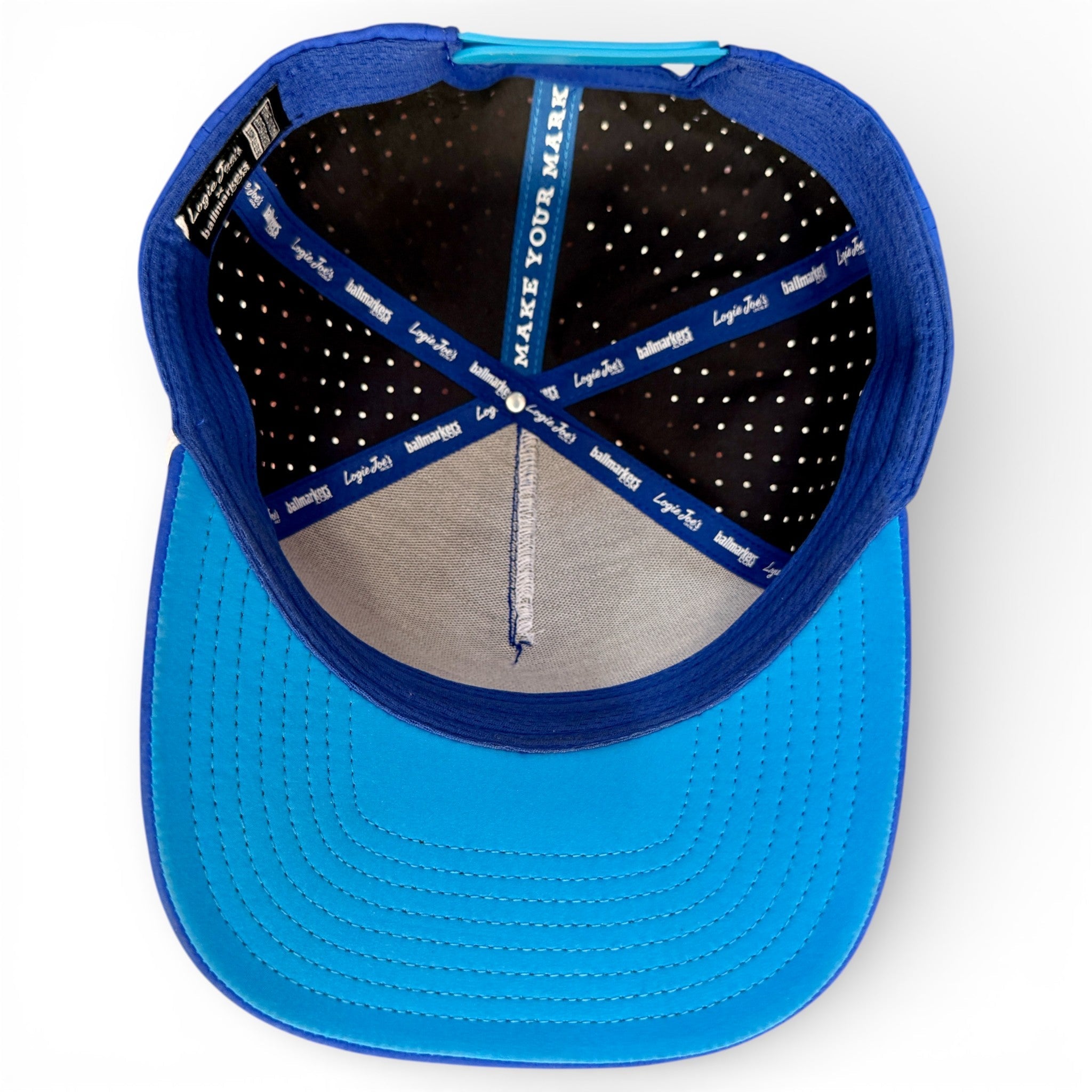 Water Ball Golf Hat | Snapback Cap | Built - in Magnetic Ball Marker Holder + Marker Included | Adjustable Blue - Black Girl Golf