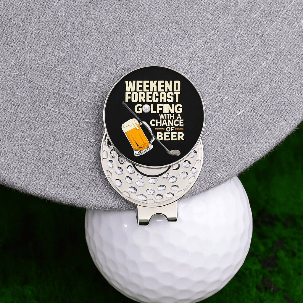 Weekend Forecast Golf Ball Marker Clip - Black Girl Golf