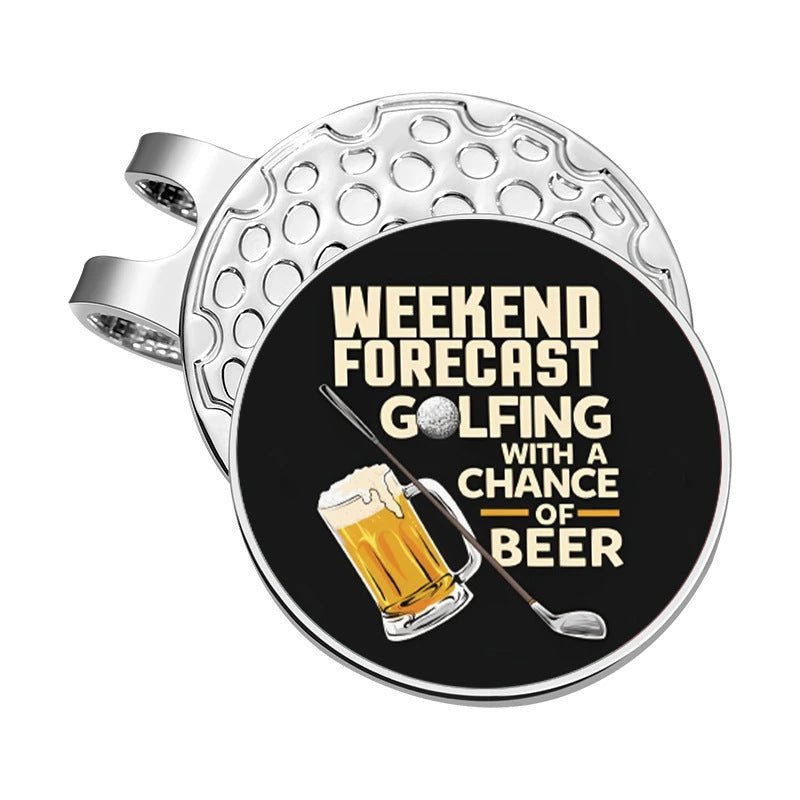 Weekend Forecast Golf Ball Marker Clip - Black Girl Golf