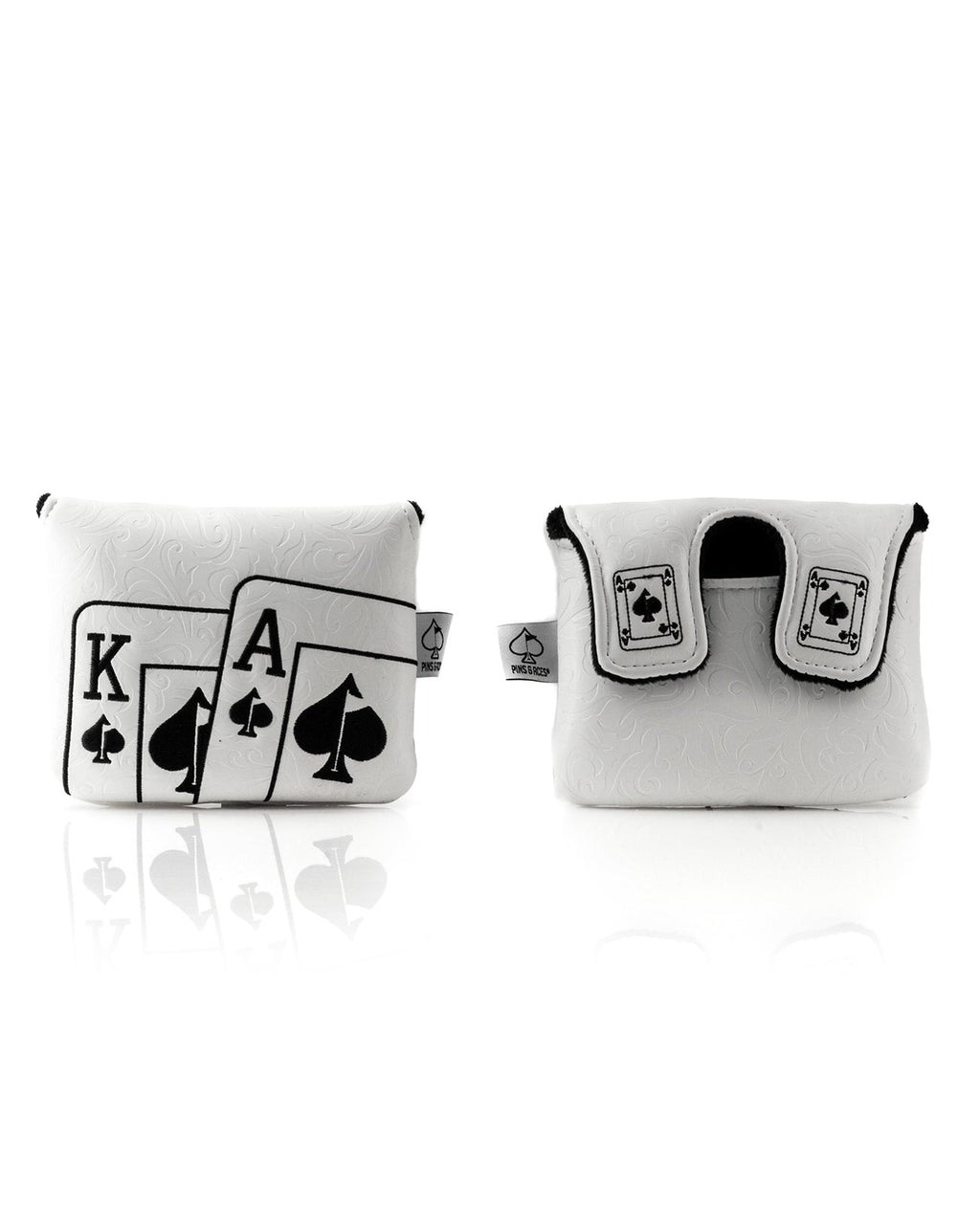 White Out Ace of Spades - Center Shaft Mallet Putter Cover - Black Girl Golf