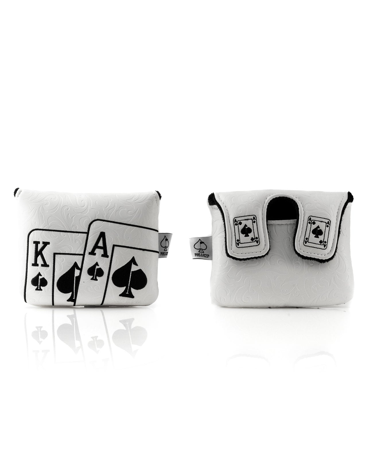 White Out Ace of Spades - Center Shaft Mallet Putter Cover - Black Girl Golf