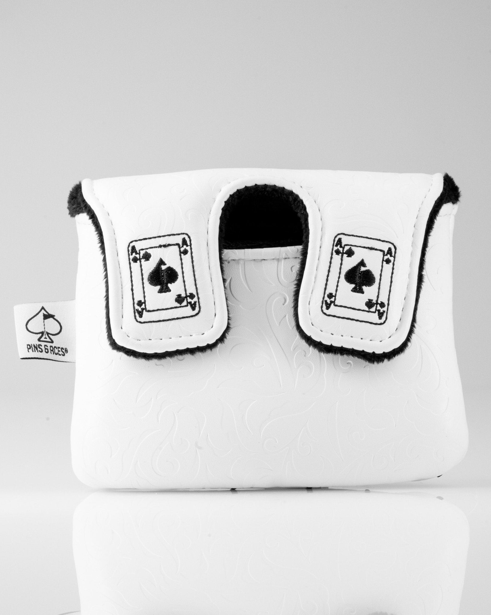 White Out Ace of Spades - Center Shaft Mallet Putter Cover - Black Girl Golf